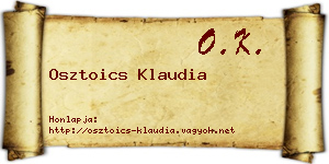 Osztoics Klaudia névjegykártya